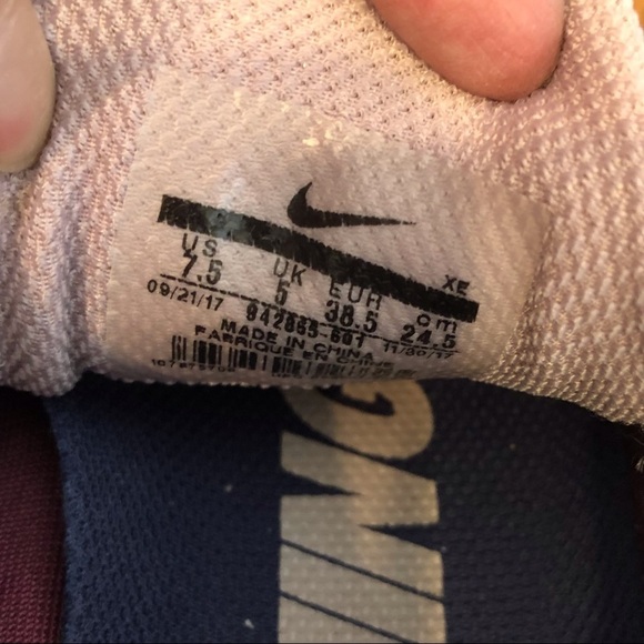 Nike Zoom Pegasus Shoes, Metallic Pink, Size 7.5 - Picture 8 of 9